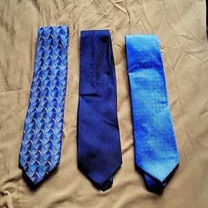 Men's Neck Ties Set of 3 Blue Ties